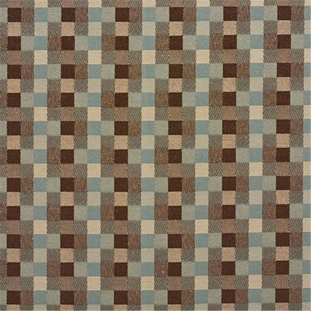 Finefabrics 54 in. Wide Brown And Teal Checkered Silk Satin Upholstery Fabric FI60021